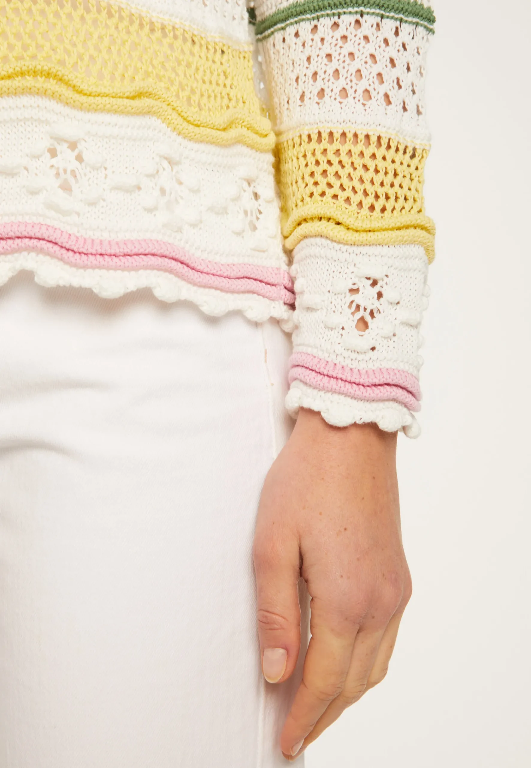 Montagut Pulls-Pull ajouré en coton - Danika 77-Bleu ciel