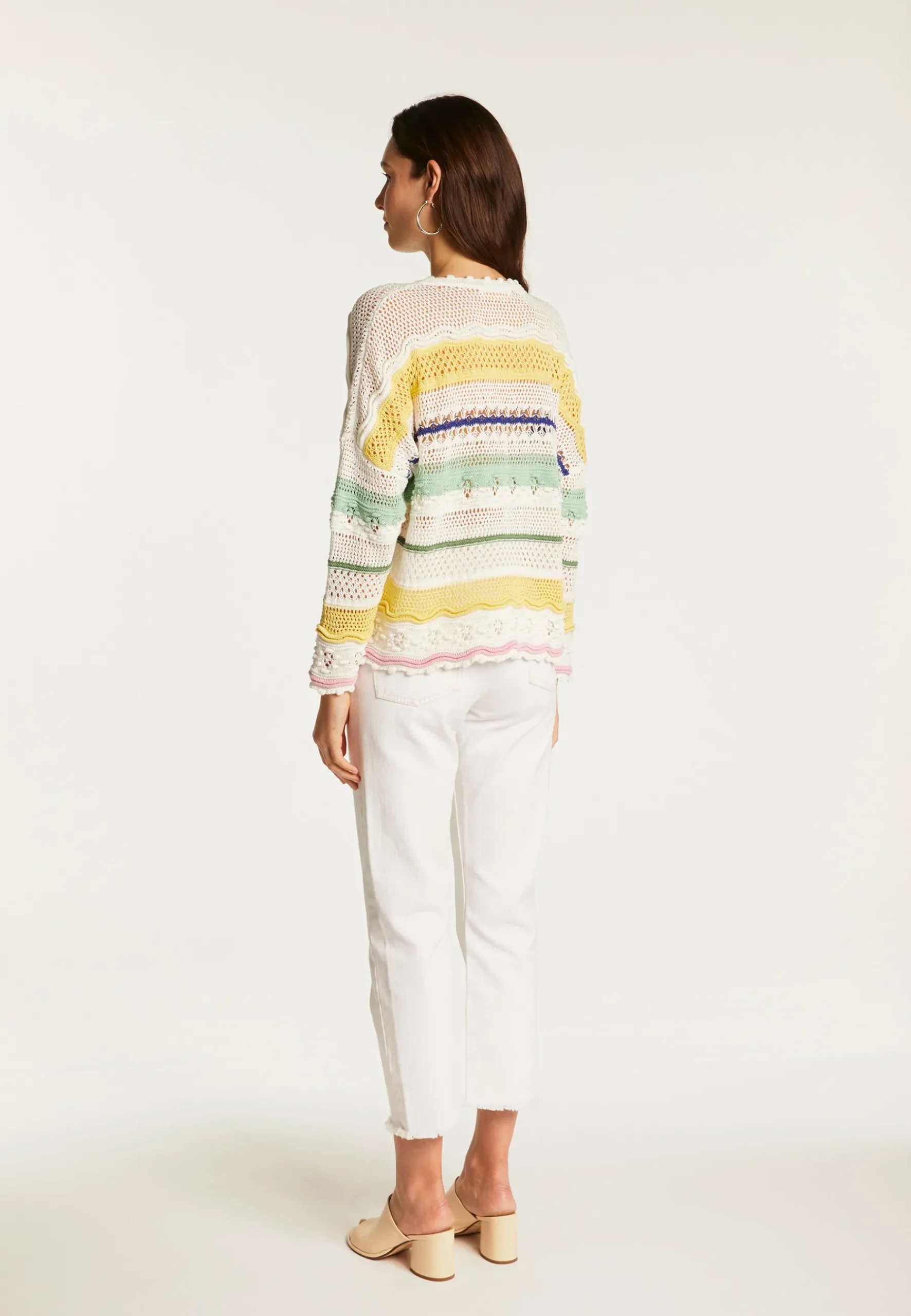 Montagut Pulls-Pull ajouré en coton - Danika 77-Bleu ciel