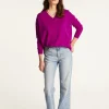 Montagut Les Incontournables-Pull ample à fentes col V en cachemire - Alienor 17-Violet