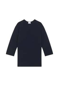 Montagut Les Incontournables-Pull ample à fentes en cachemire mélangé - Darius 05-Bleu marine