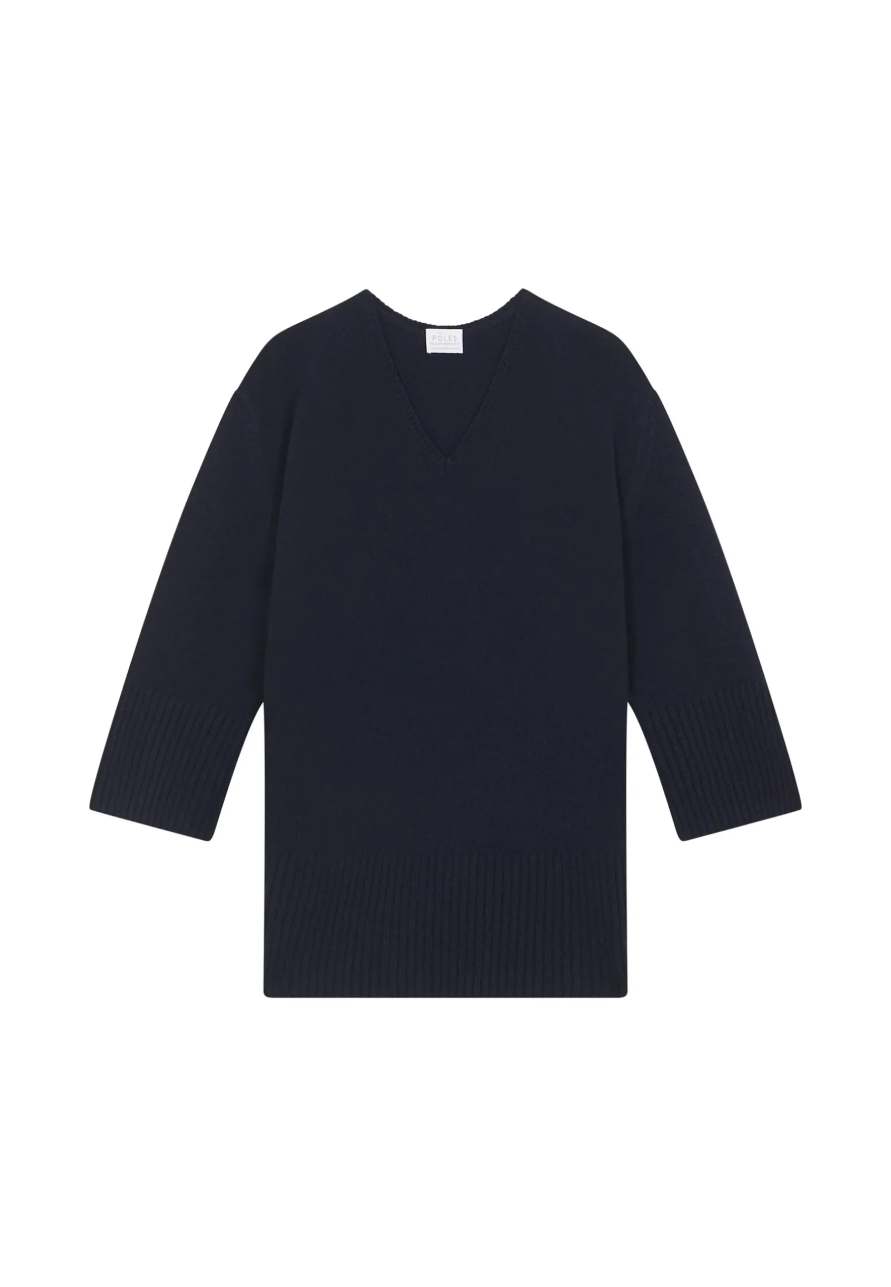 Montagut Les Incontournables-Pull ample à fentes en cachemire mélangé - Darius 05-Bleu marine