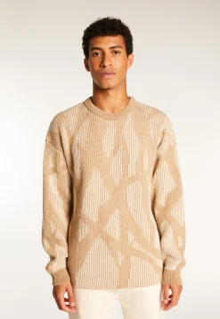Montagut Pulls-Pull ample à jeu de maille laine et cachemire - Tanguy 88-Camel