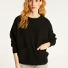 Montagut Pulls | Les Incontournables-Pull ample à poches en cachemire mélangé - Davina 01-Noir