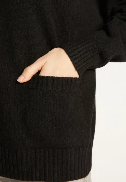 Montagut Pulls | Les Incontournables-Pull ample à poches en cachemire mélangé - Davina 01-Noir