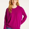 Montagut Les Incontournables-Pull ample boutonné à col rond en cachemire - Acene 17-Violet