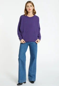 Montagut Les Incontournables-Pull ample cachemire et laine - Davina 17-Violet