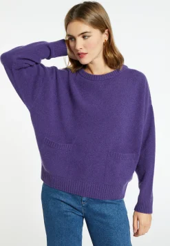 Montagut Les Incontournables-Pull ample cachemire et laine - Davina 17-Violet
