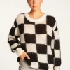 Montagut Pulls-Pull ample col rond en mohair - Rozana 01-Noir