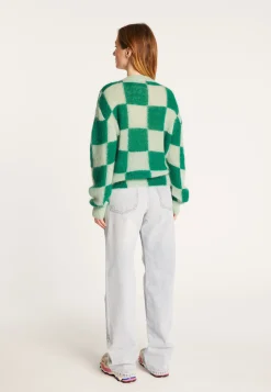 Montagut Pulls-Pull ample col rond en mohair - Rozana 22-Vert moyen