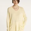 Montagut Les Incontournables-Pull ample col V - Nima 08-Jaune