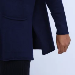 Montagut Les Incontournables-Pull ample col V en cachemire - Olyvia 75-Bleu nuit