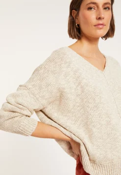 Montagut Pulls-Pull ample coton et lin - Nathalie 82-Ecru