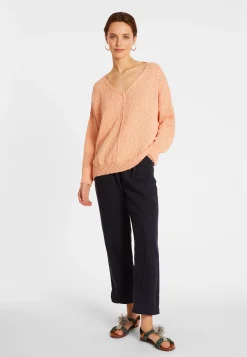 Montagut Pulls-Pull ample coton et lin - Nathalie 24-Rose clair