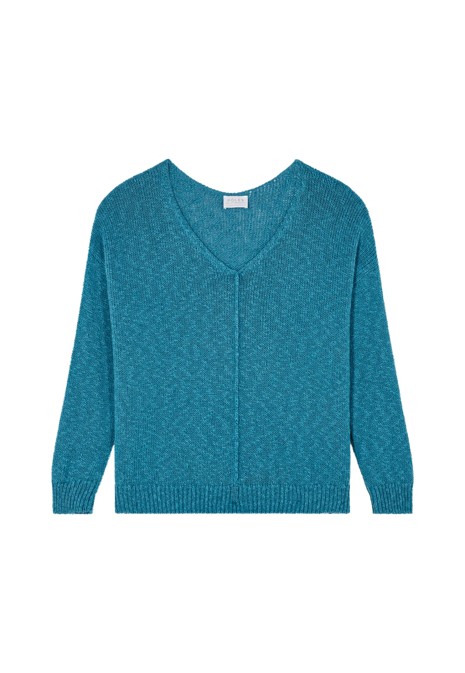 Montagut Pulls-Pull ample coton et lin - Nathalie 49-Turquoise