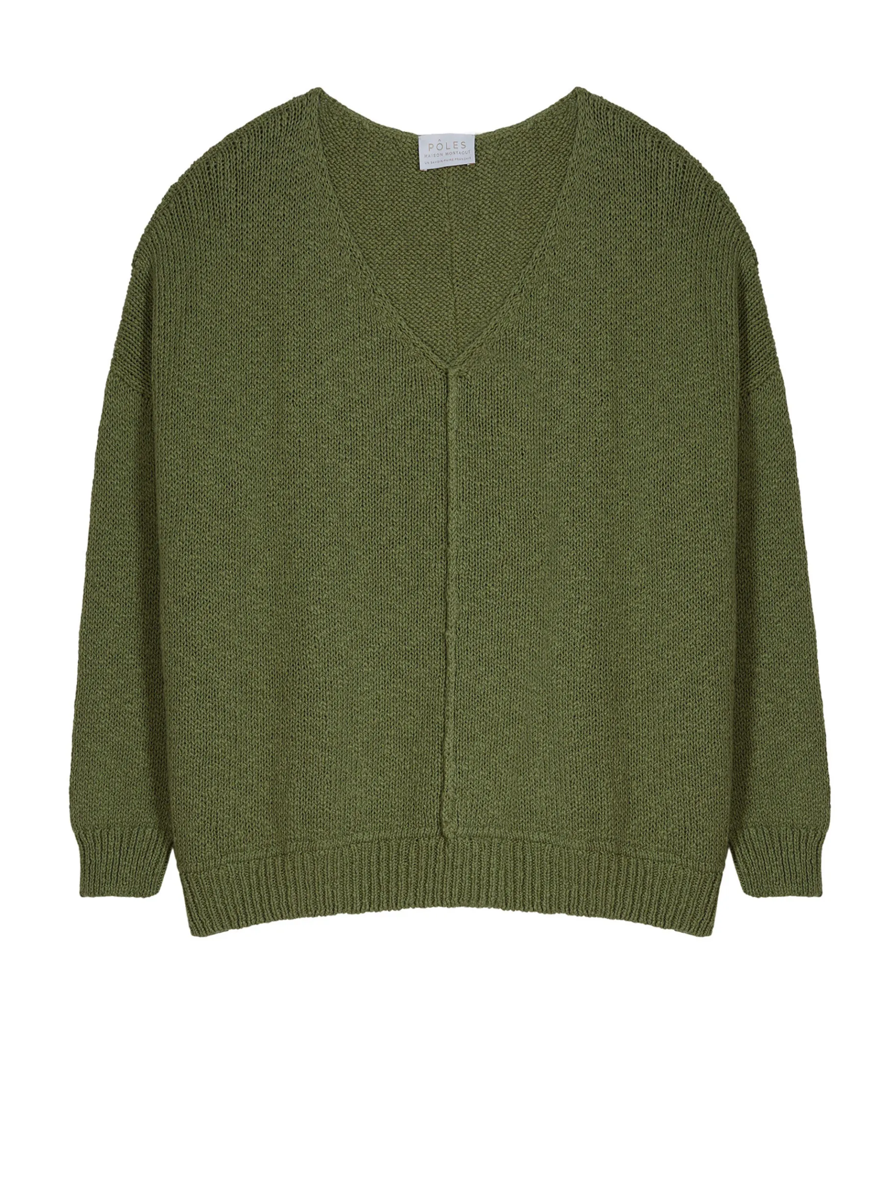 Montagut Pulls-Pull ample coton et lin - Nathalie 22-Vert moyen