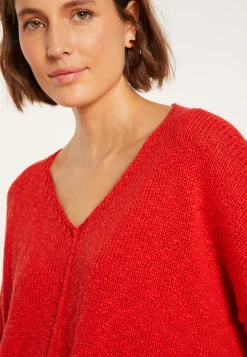 Montagut Pulls-Pull ample coton et lin - Nathalie 52-Rouge