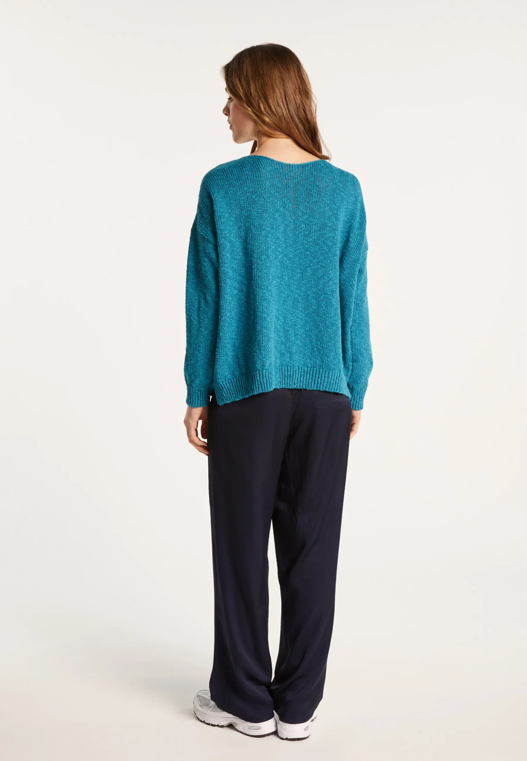 Montagut Pulls-Pull ample coton et lin - Nathalie 49-Turquoise