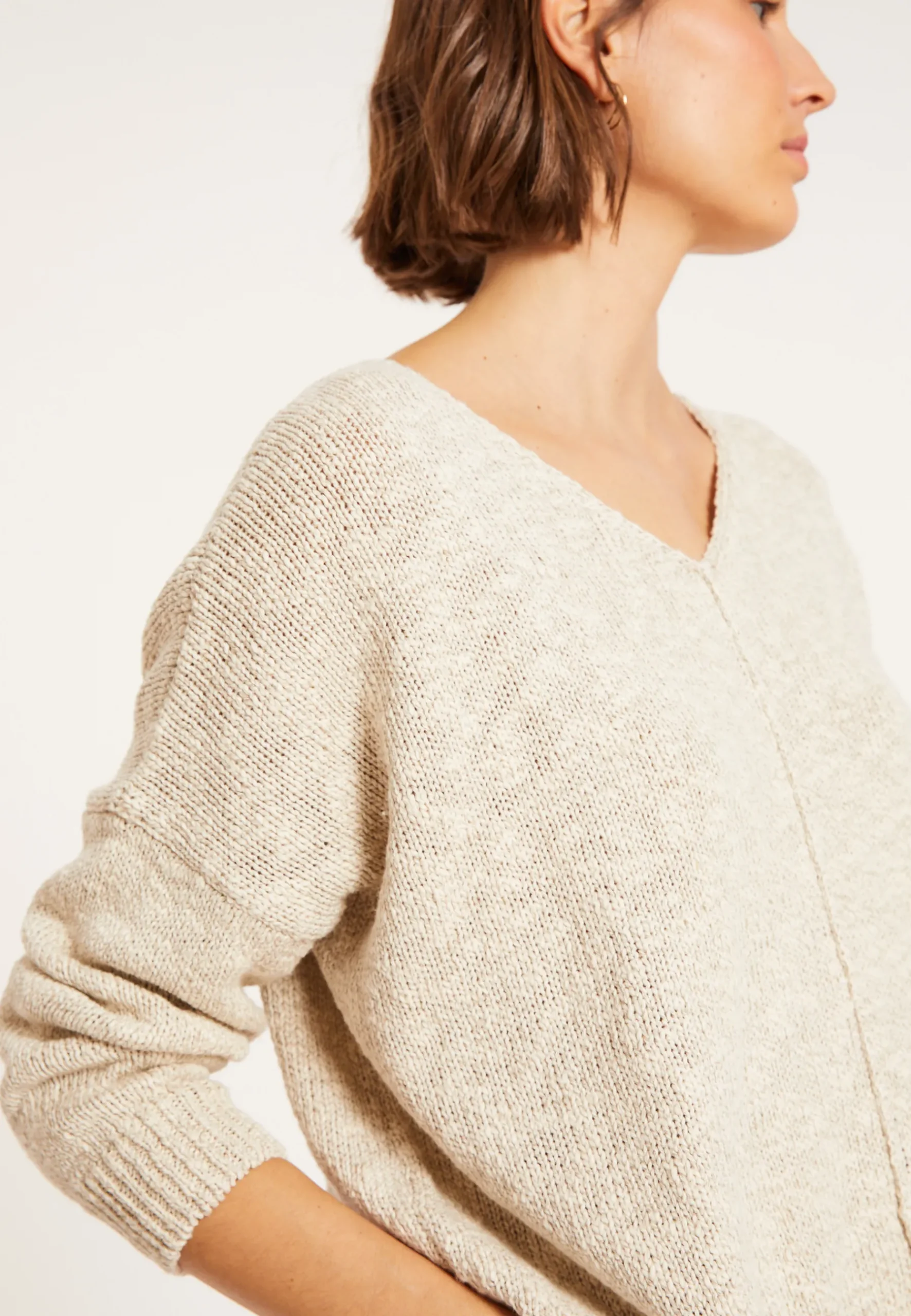 Montagut Pulls-Pull ample coton et lin - Nathalie 82-Ecru