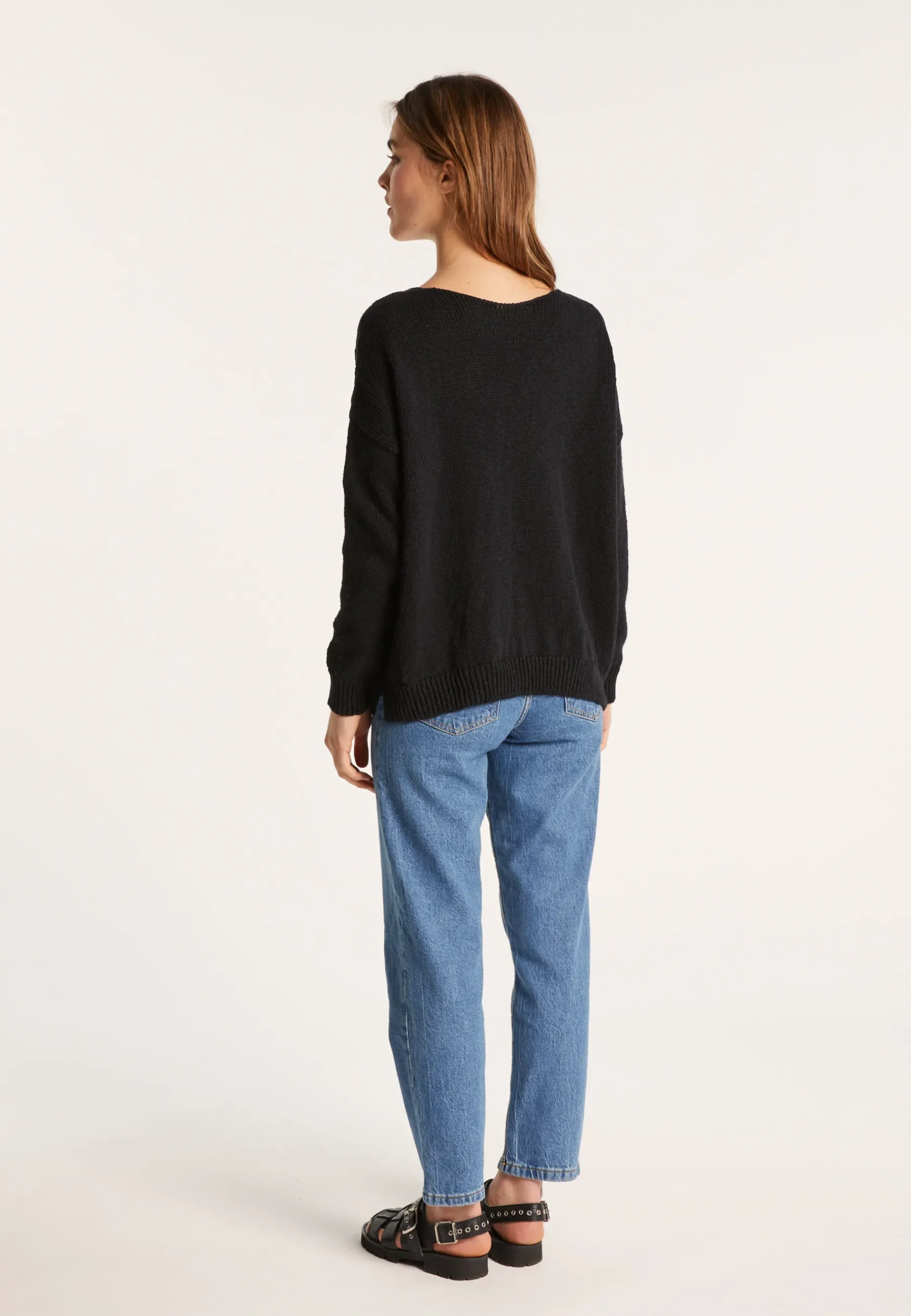 Montagut Pulls-Pull ample coton et lin - Nathalie 05-Bleu marine