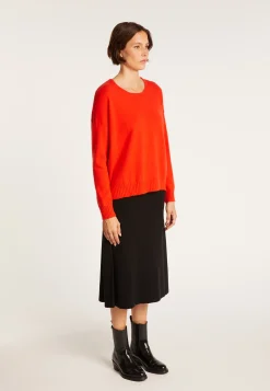 Montagut Les Incontournables-Pull ample en cachemire boutons épaule - Brook 15-Orange