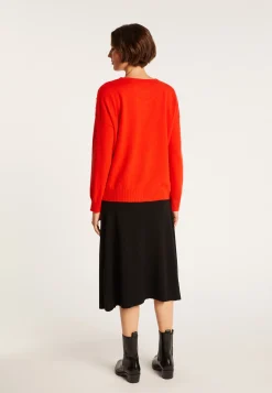 Montagut Les Incontournables-Pull ample en cachemire boutons épaule - Brook 15-Orange