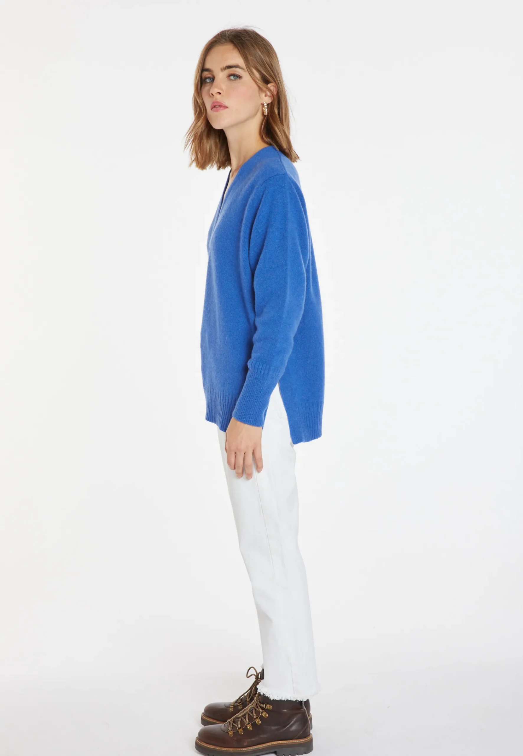 Montagut Pulls-Pull ample en cachemire et laine - Chloé 48-Bleu roi