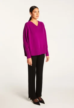 Montagut Pulls-Pull ample en laine - Vivienne 17-Violet