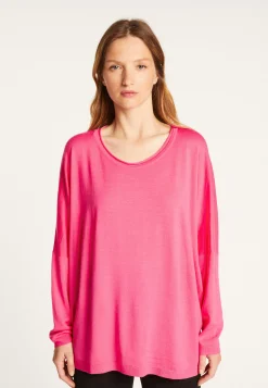 Montagut Pulls | Les Incontournables-Pull ample fin en laine mérinos - Azel 91-Fuchsia