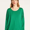 Montagut Les Incontournables-Pull ample fin en laine mérinos - Azel 22-Vert moyen