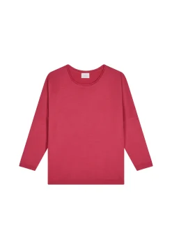 Montagut Pulls | Les Incontournables-Pull ample fin en laine mérinos - Azel 26-Rose foncé