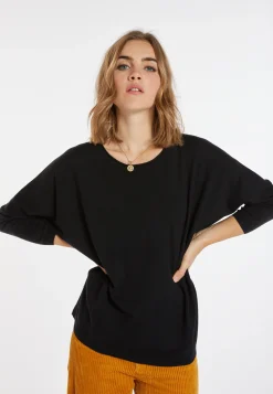 Montagut Pulls-Pull ample fin en laine mérinos - Azel 01-Noir