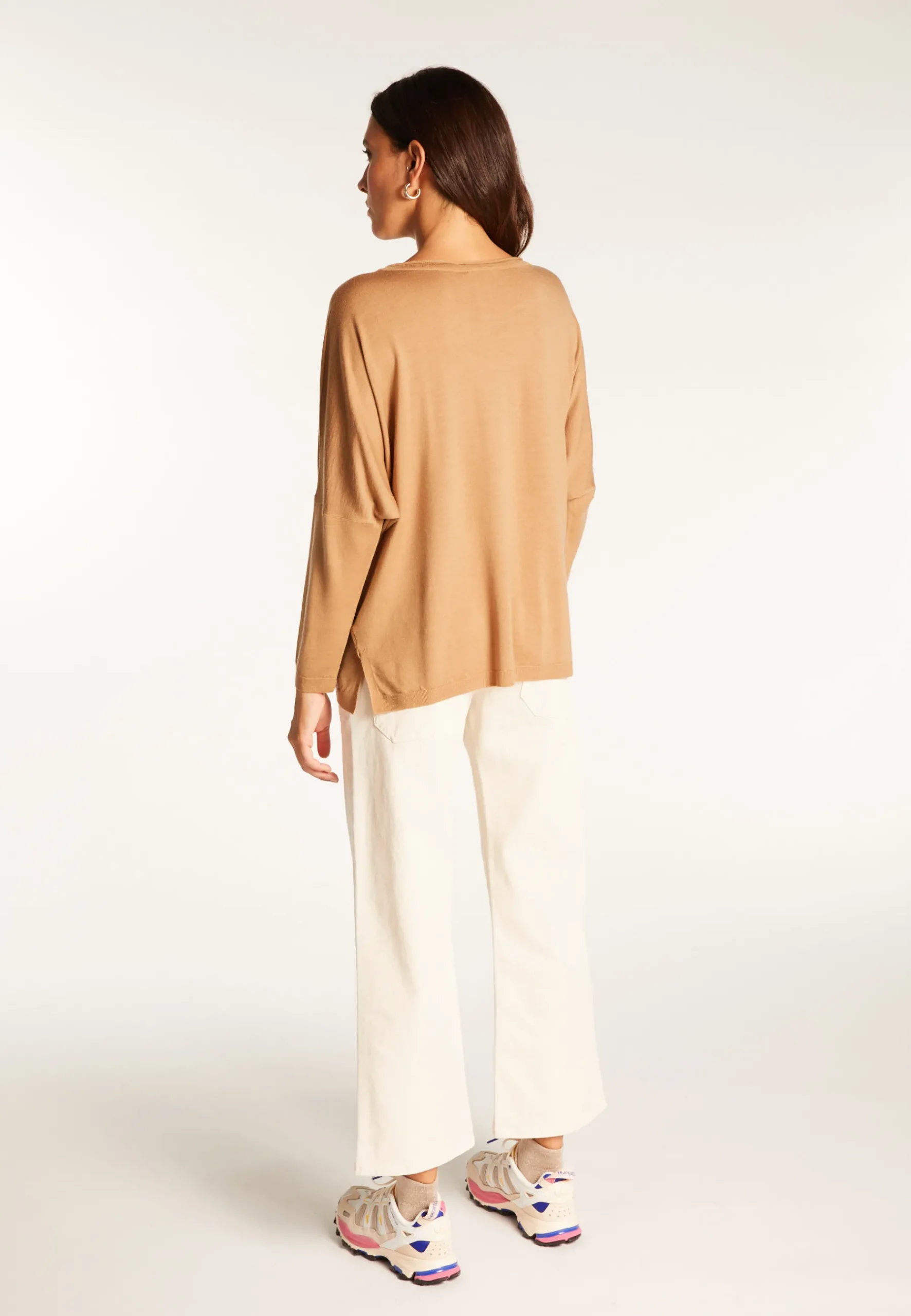 Montagut Pulls | Les Incontournables-Pull ample fin en laine mérinos - Azel 88-Camel