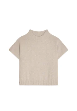 Montagut Les Incontournables-Pull ample manches courtes en cachemire - Virginia 09-Gris moyen
