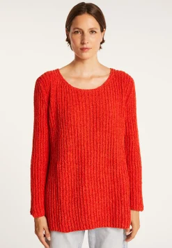 Montagut Pulls-Pull avec fentes en soie laine velours - Bonnou 52-Rouge
