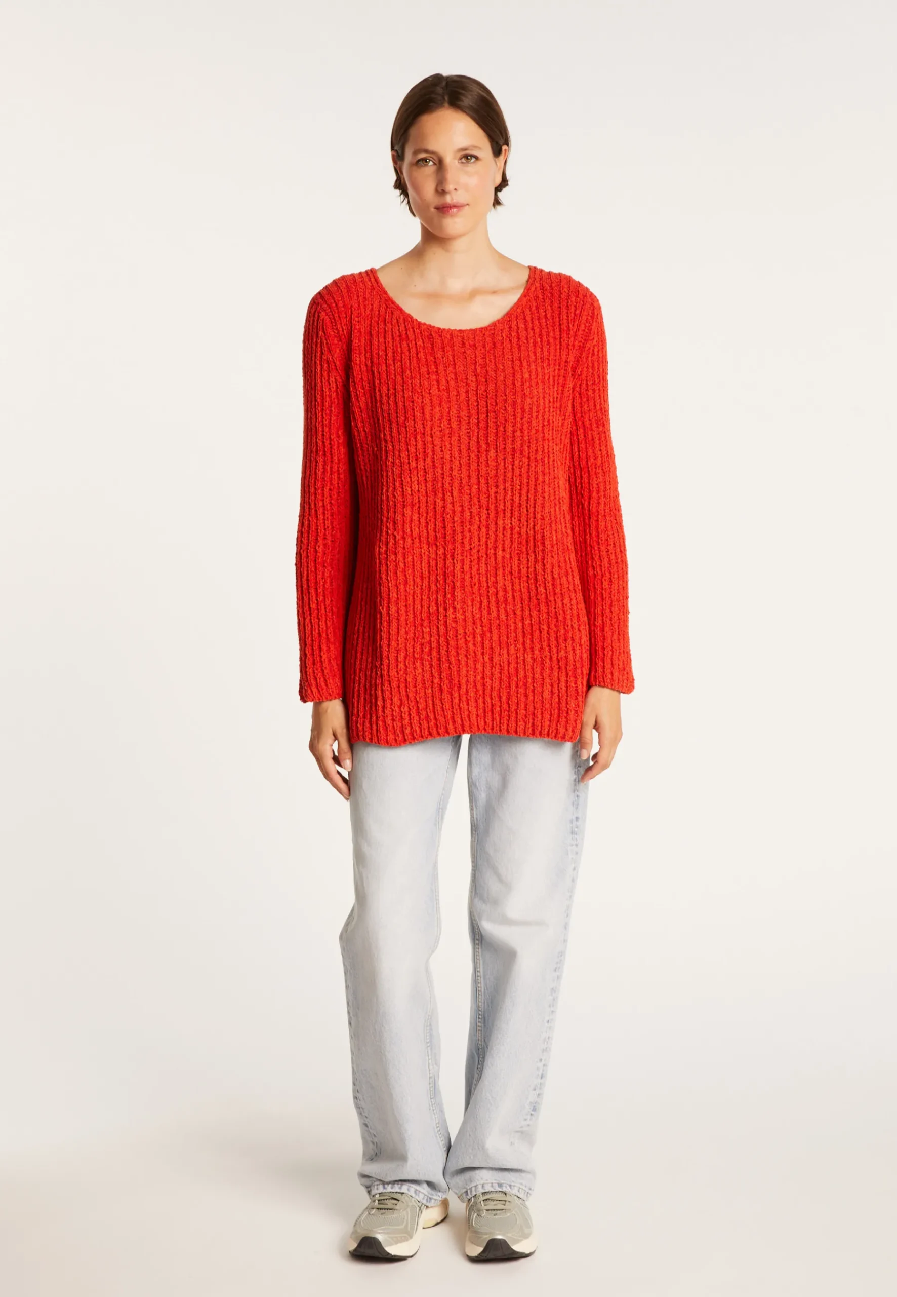 Montagut Pulls-Pull avec fentes en soie laine velours - Bonnou 52-Rouge