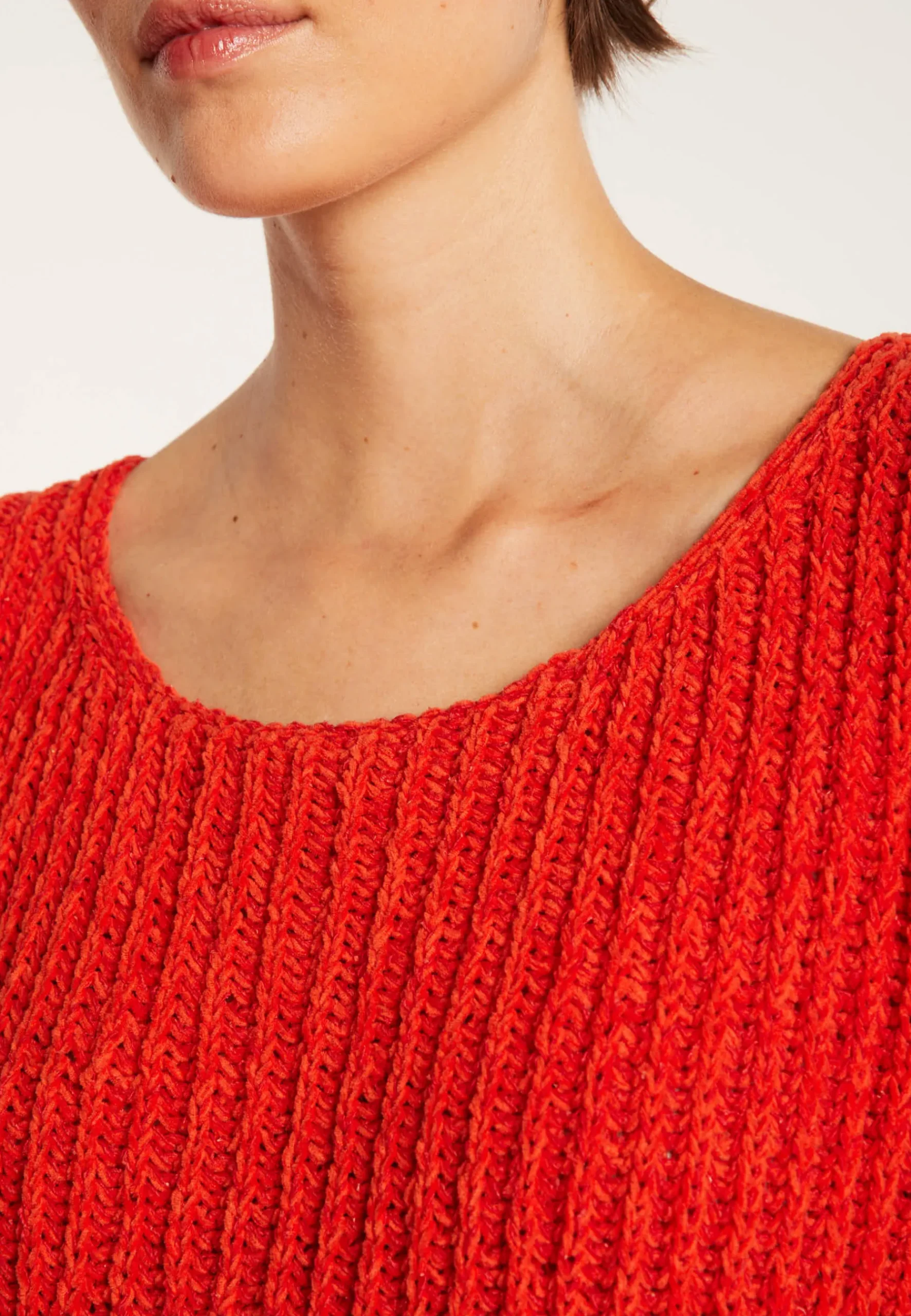 Montagut Pulls-Pull avec fentes en soie laine velours - Bonnou 52-Rouge