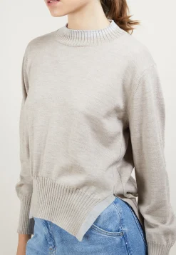 Montagut Pulls-Pull bicolore en laine - Gimmie 12-Beige clair