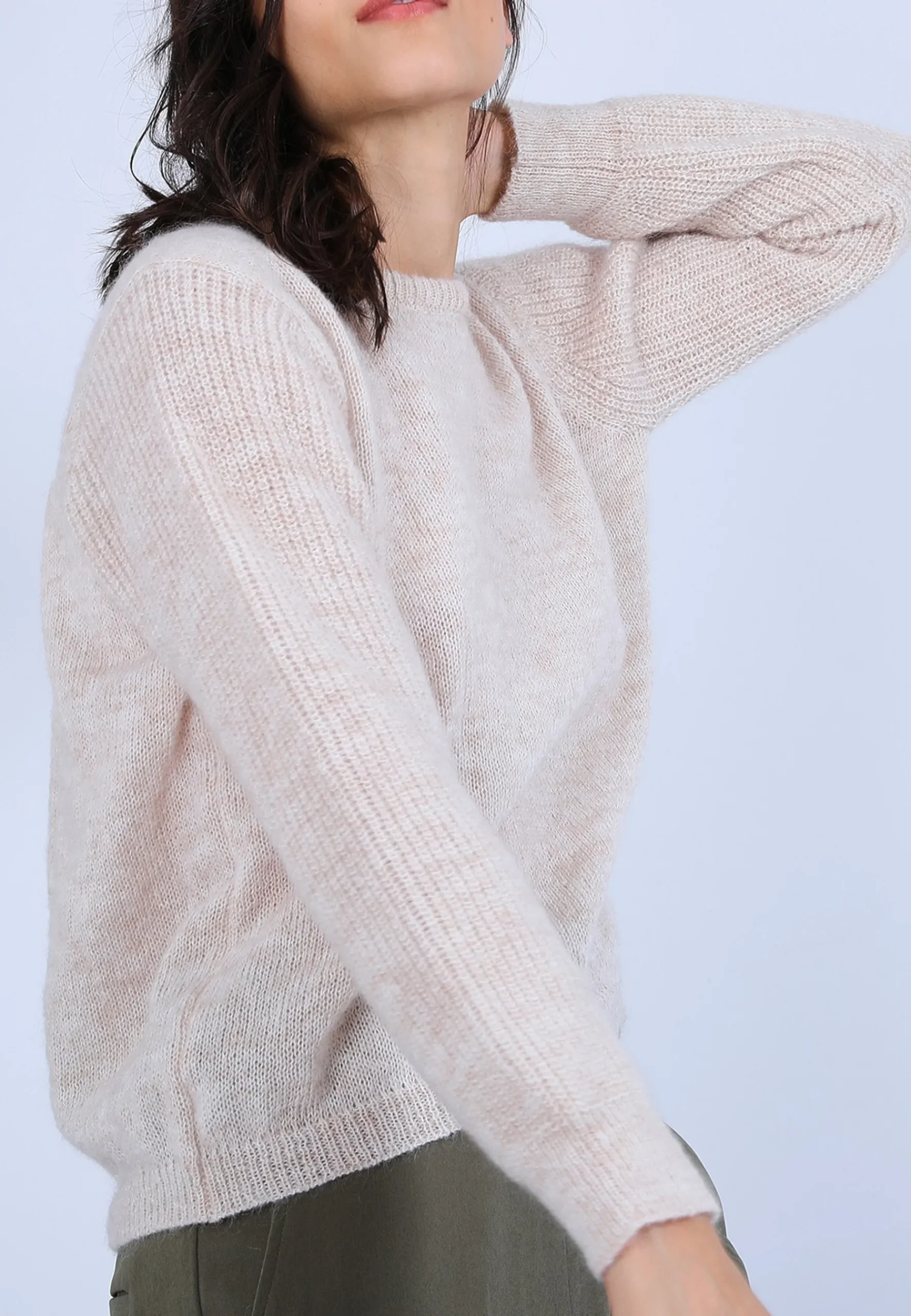 Montagut Pulls-Pull boule en mohair - Perla 12-Beige clair