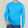 Montagut Pulls-Pull boutonné en coton - Bonze 06-Bleu moyen