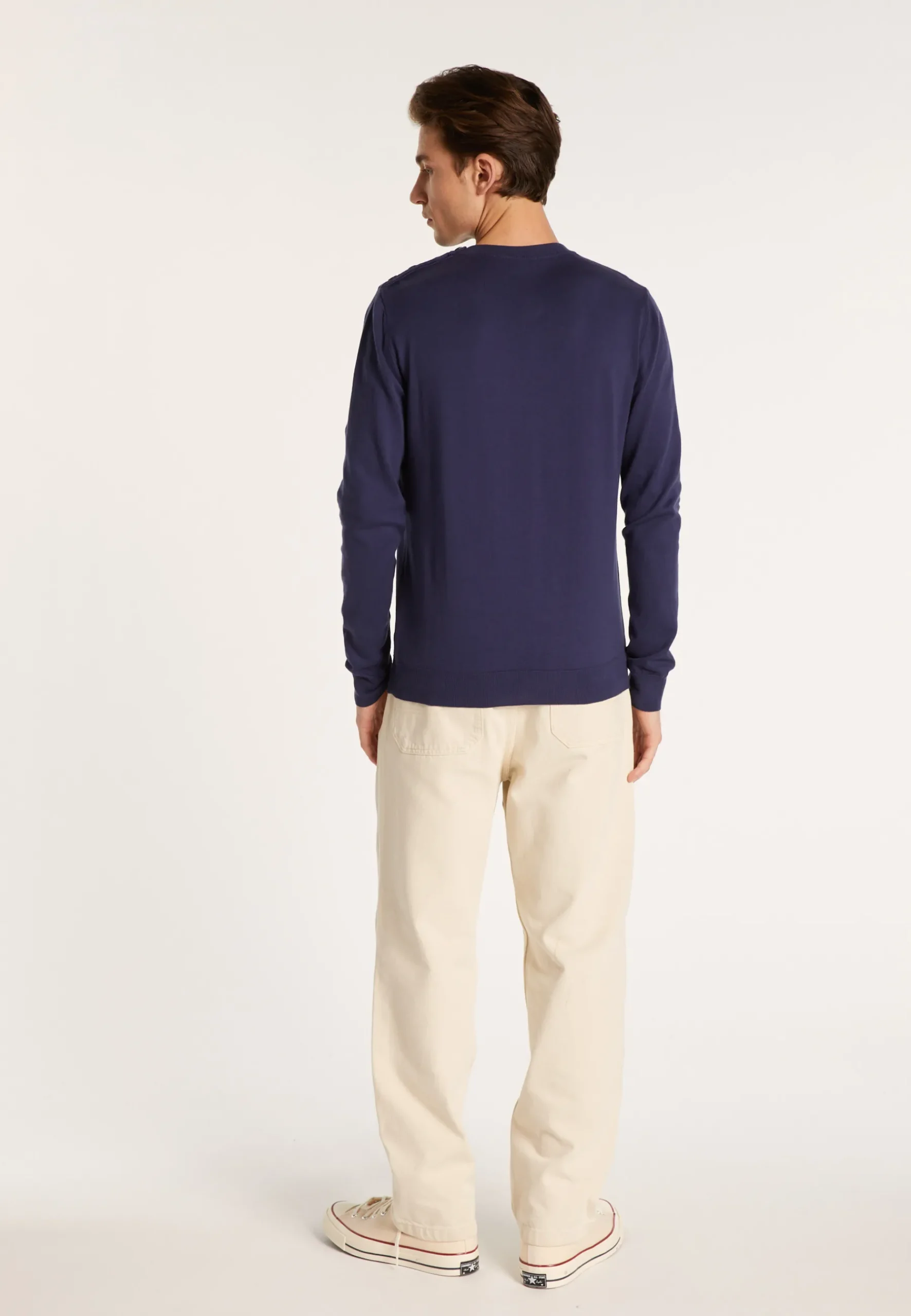 Montagut Pulls-Pull boutonné en coton - Bonze 05-Bleu marine