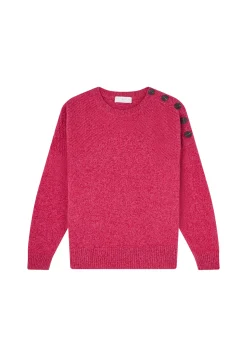 Montagut Pulls-Pull boutonné laine et cachemire - Charlie 26-Rose foncé