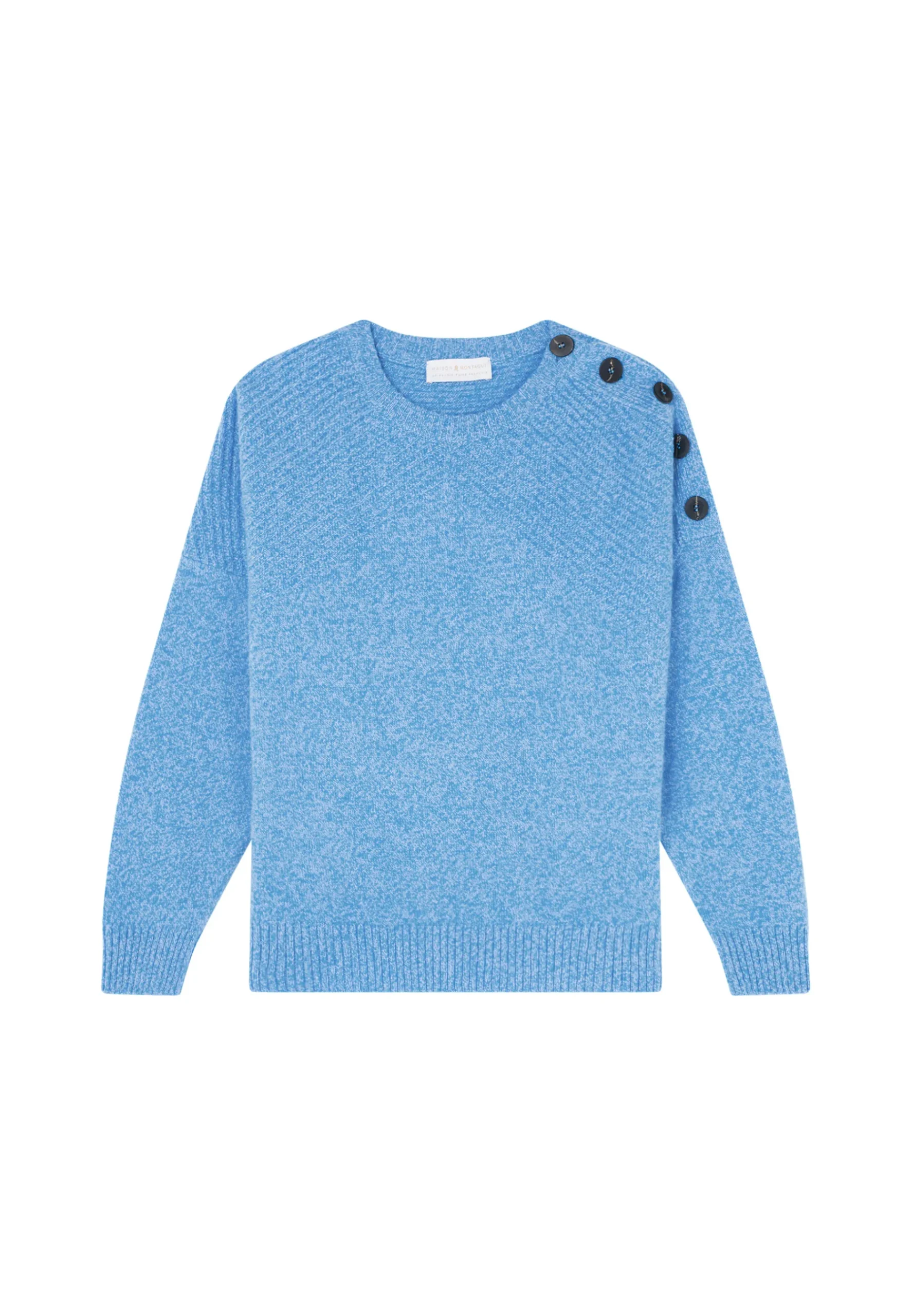 Montagut Pulls-Pull boutonné laine et cachemire - Charlie 06-Bleu moyen