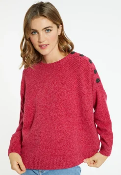 Montagut Pulls-Pull boutonné laine et cachemire - Charlie 26-Rose foncé