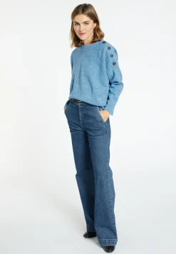 Montagut Pulls-Pull boutonné laine et cachemire - Charlie 06-Bleu moyen