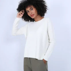 Montagut Pulls-Pull cachemire boutons dos - Becky 82-Ecru