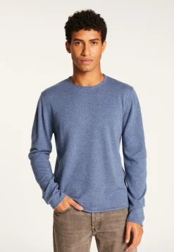 Montagut Pulls-Pull cachemire col rond - Ernesto 95-Bleu denim
