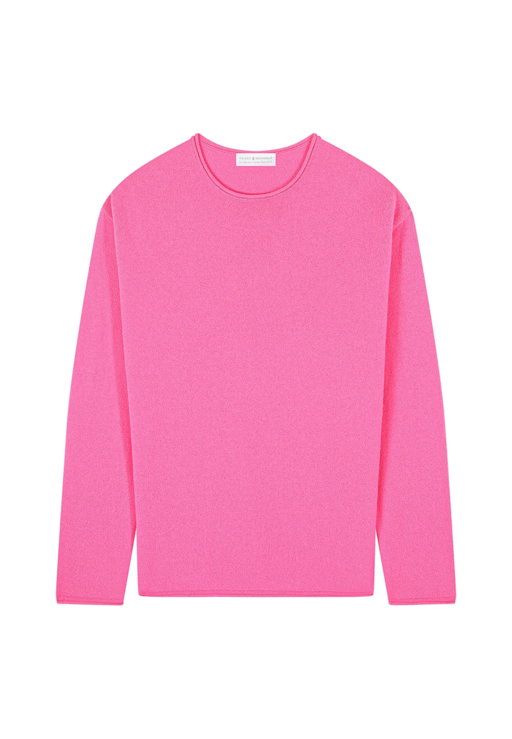 Montagut Pulls-Pull cachemire col rond - Ernesto 91-Fuchsia