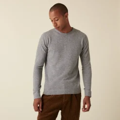 Montagut Pulls-Pull cachemire col roulotté - Ernest 09-Gris moyen
