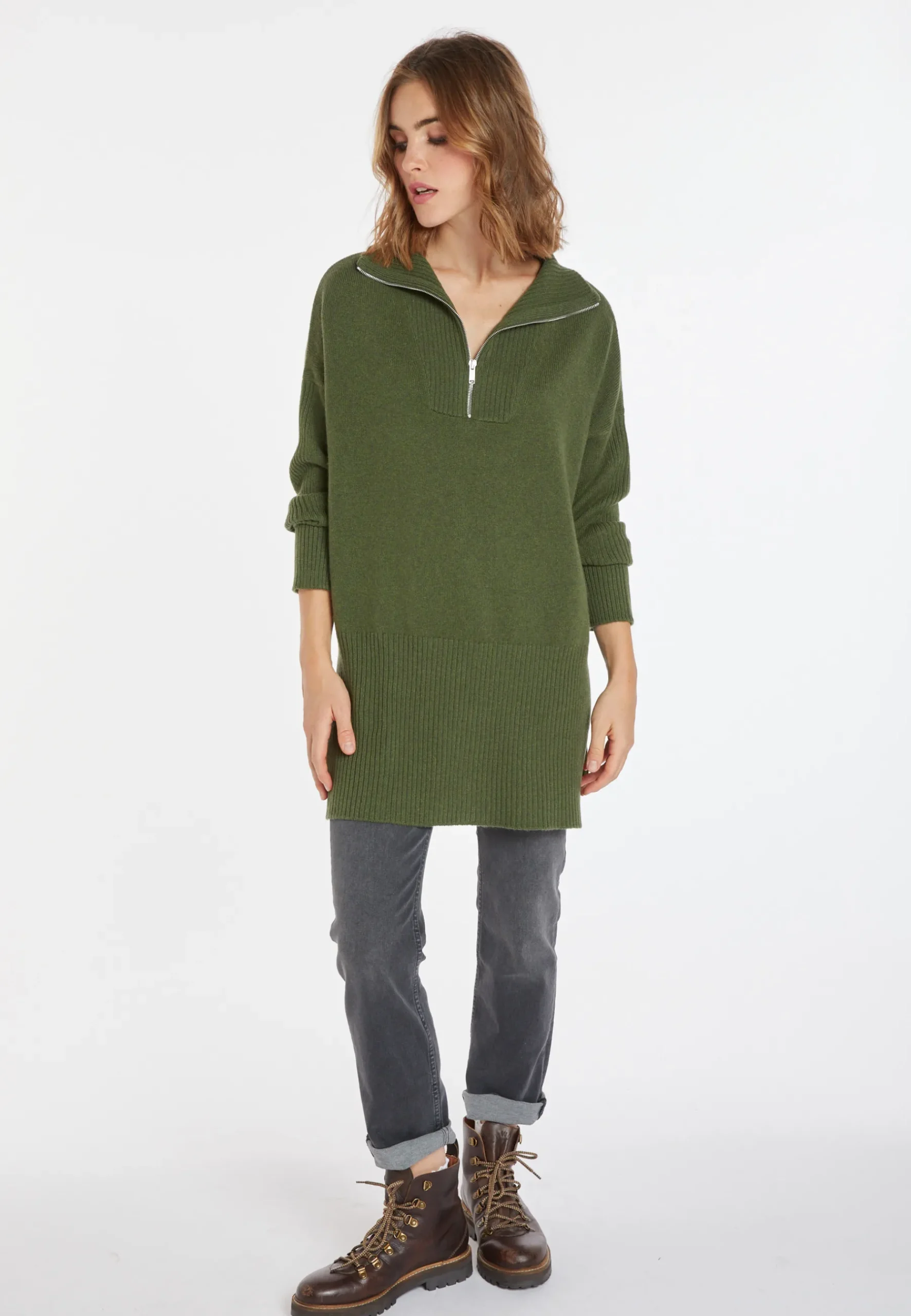 Montagut Pulls-Pull cachemire et laine - Charlotte 83-Kaki