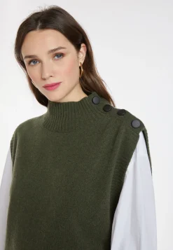 Montagut Les Incontournables-Pull cachemire et laine - Anika 83-Kaki